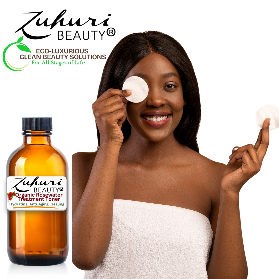 Zuhuri Beauty 24/7 Hydrating, Sebum Balancing, and Anti-Aging Organic Rosewater Treatment Toner