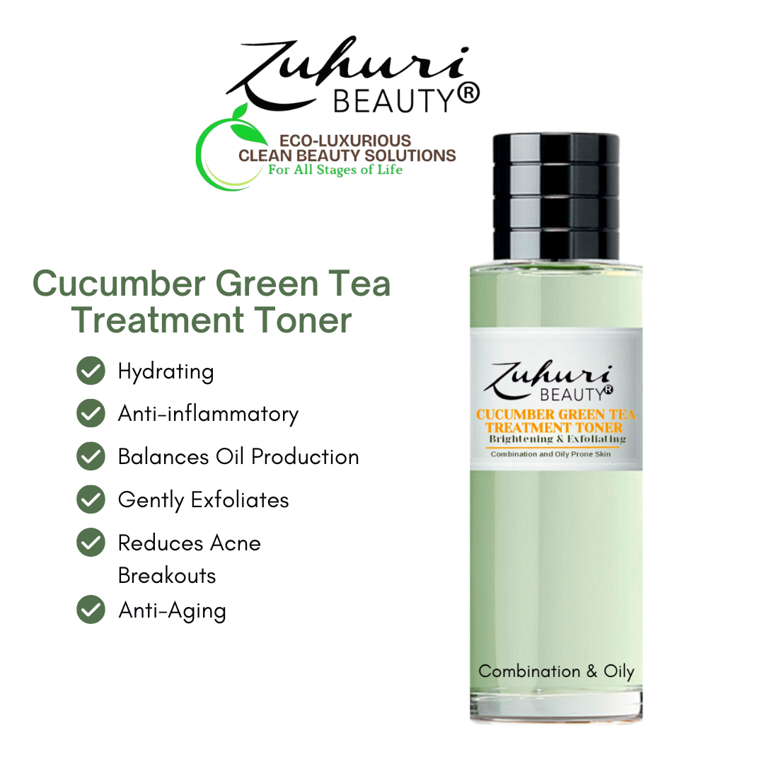 Zuhuri Beauty Cucumber Green Tea Brightening and Exfoliating Treatment Toner