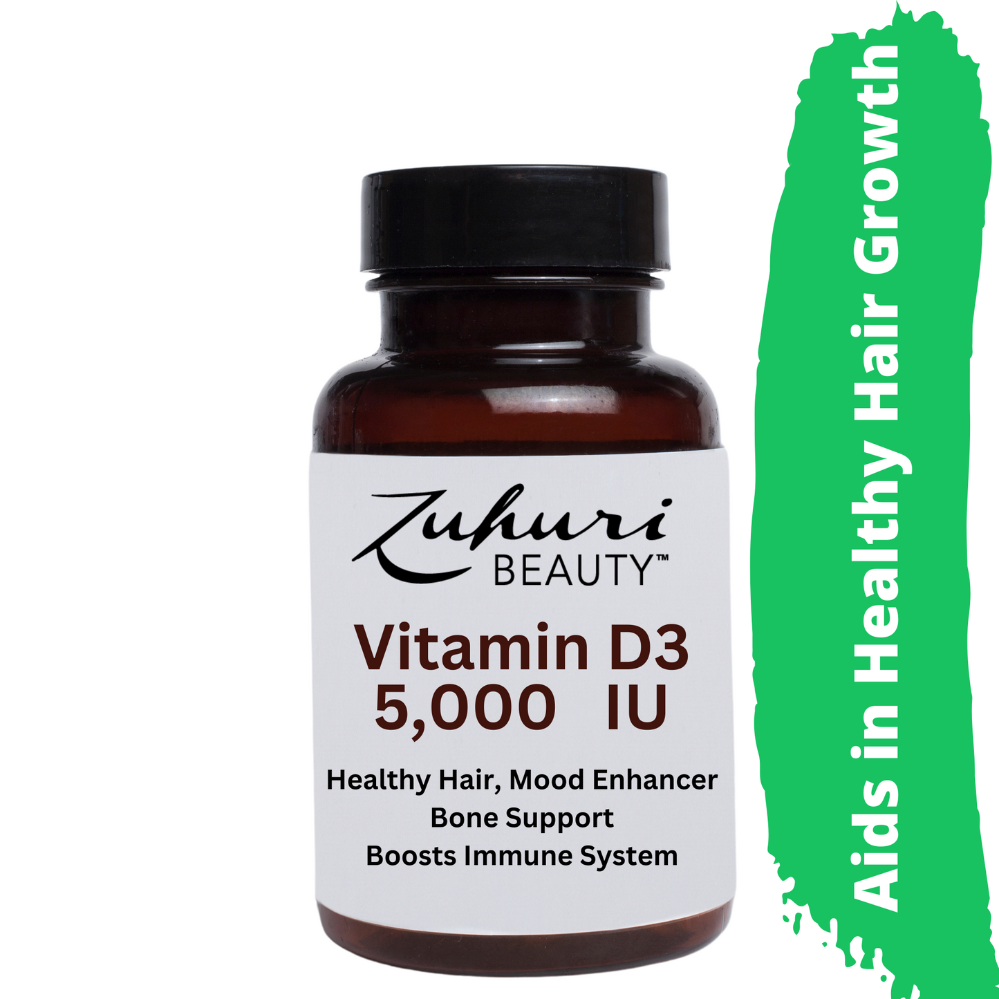 Vitamin D3, Hair Growth, Zuhuri Beauty Hair Growth, Zuhuri Beauty Healthy Hair, Zuhuri Beauty Hair Care, Healthy Hair Supplements, Hair Care Supplements