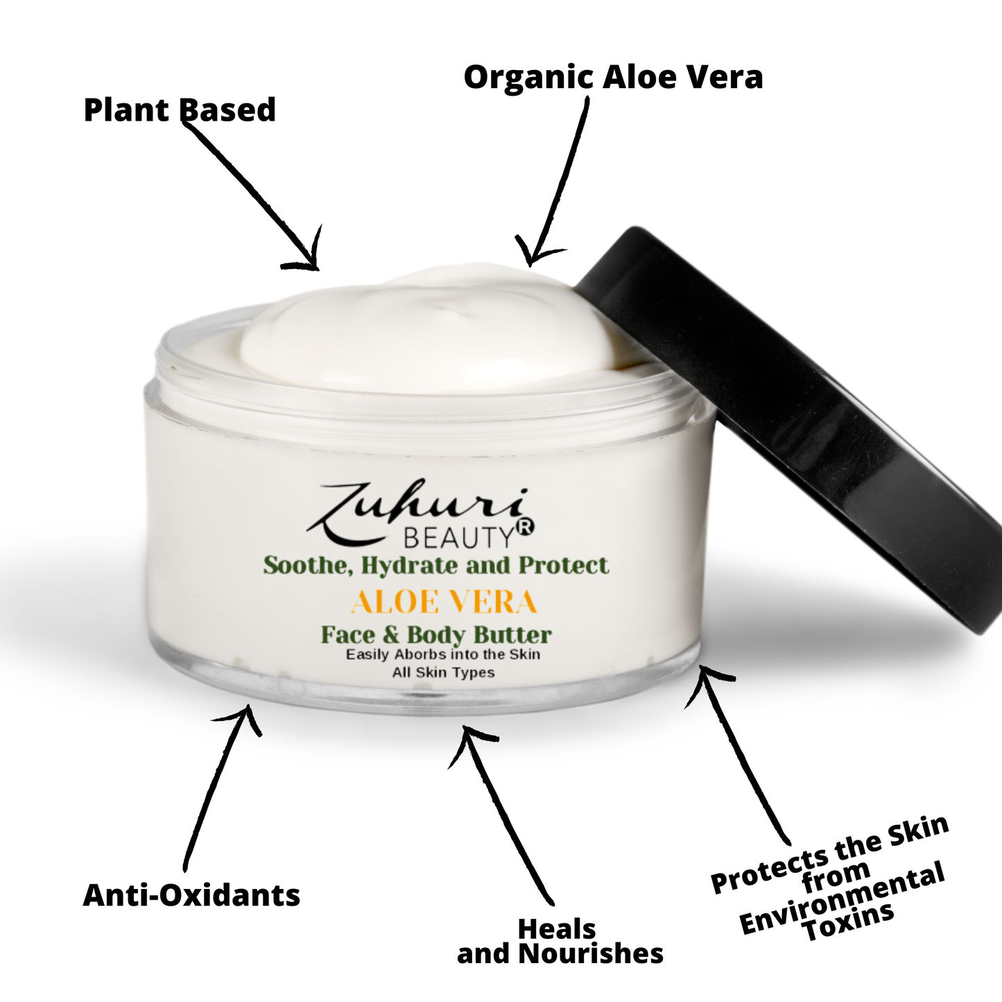 Zuhuri Beauty Daily Nourishing and Hydrating  Face and Body Balm (4, 8  and 16 ounces)