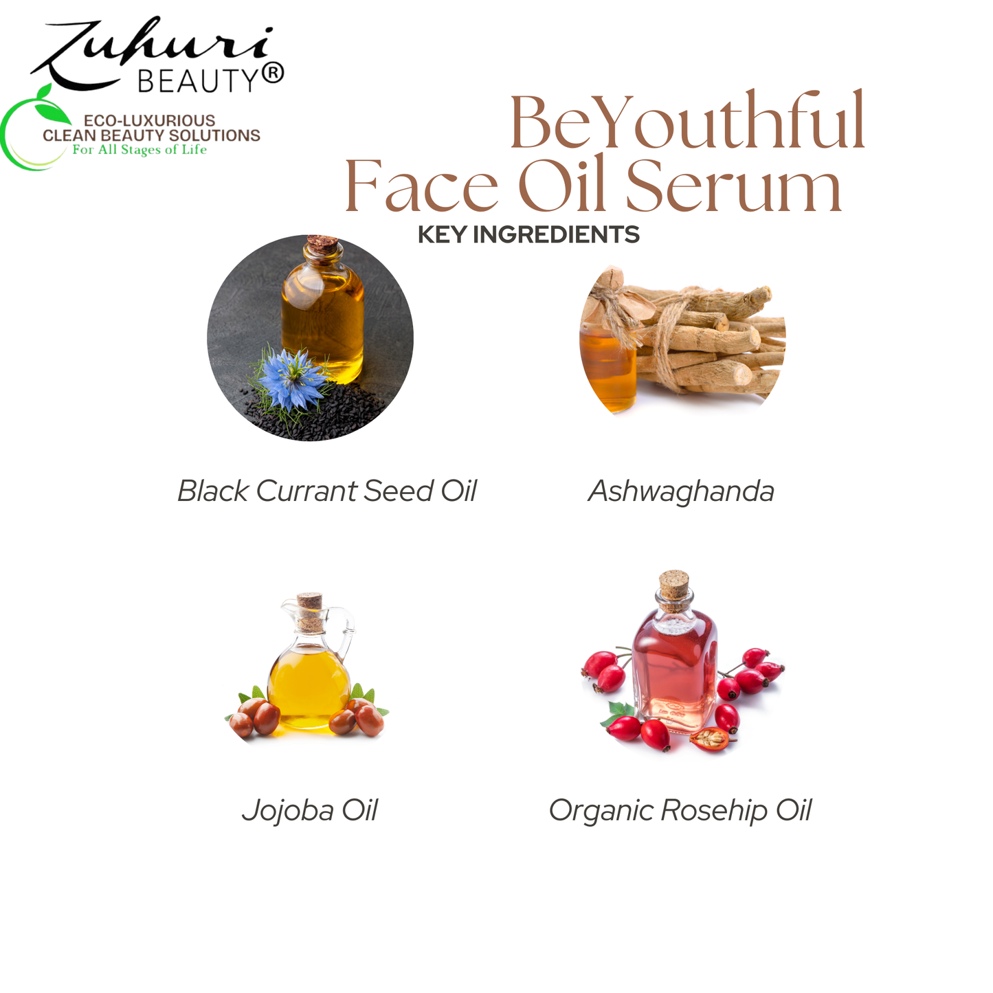 Zuhuri Beauty Powerful Anti-Aging BEYOUTHFUL Face Oil Serum