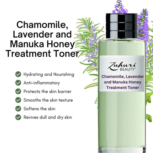 Zuhuri Beauty Treatment Toner, Zuhuri Beauty Lavender Toner, Zuhuri Beauty Chamomile Toner, Chamomile and Lavender TOner, Healty skin care products