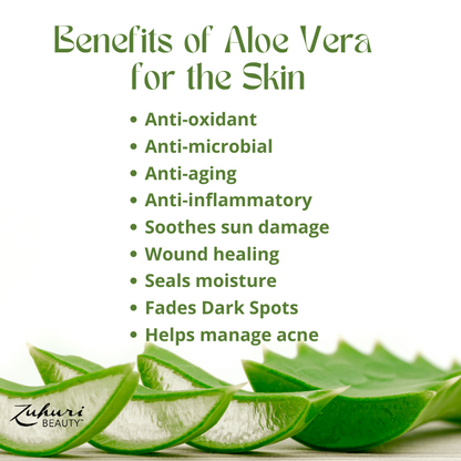 Zuhuri Beauty Aloe Vera Skin Care, Aloe Vera Skin Care benefits, sun damage relief, Aloe Vera moisturizer, Aloe vera heals