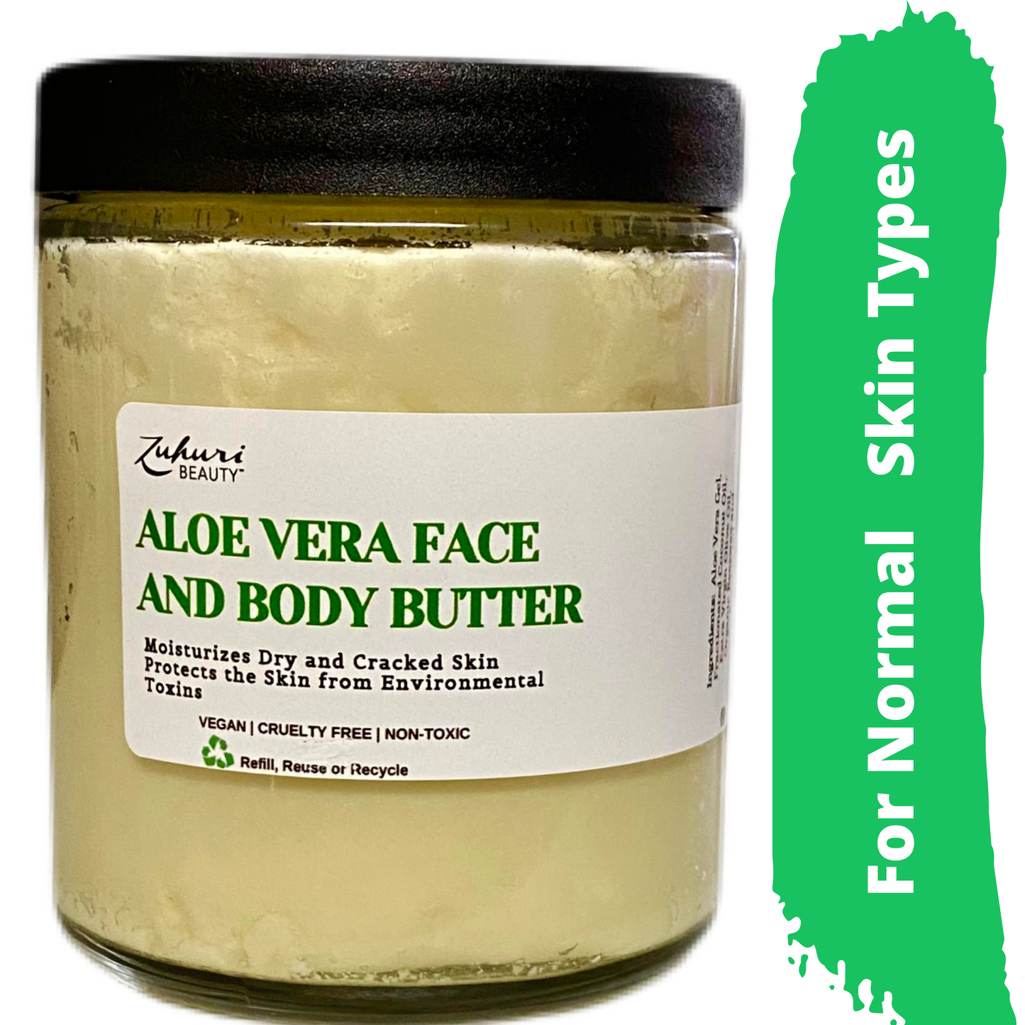 Aloe Vera Moisturizer, Wax cream, Jock itch, Diaper Rash, Cracked Skin, Shea Butter, Healing Balm, Zuhuri Beauty Aloe Vera Body Butter