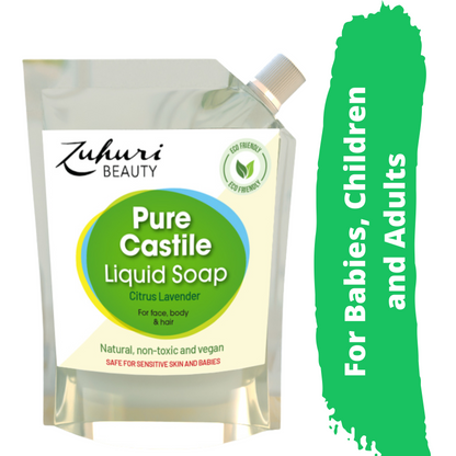 Vegan Castile Soap, Sensitive Skin Soap, Liquid Cleanser, Plant based Cleanser, Non-Toxic Skin Care