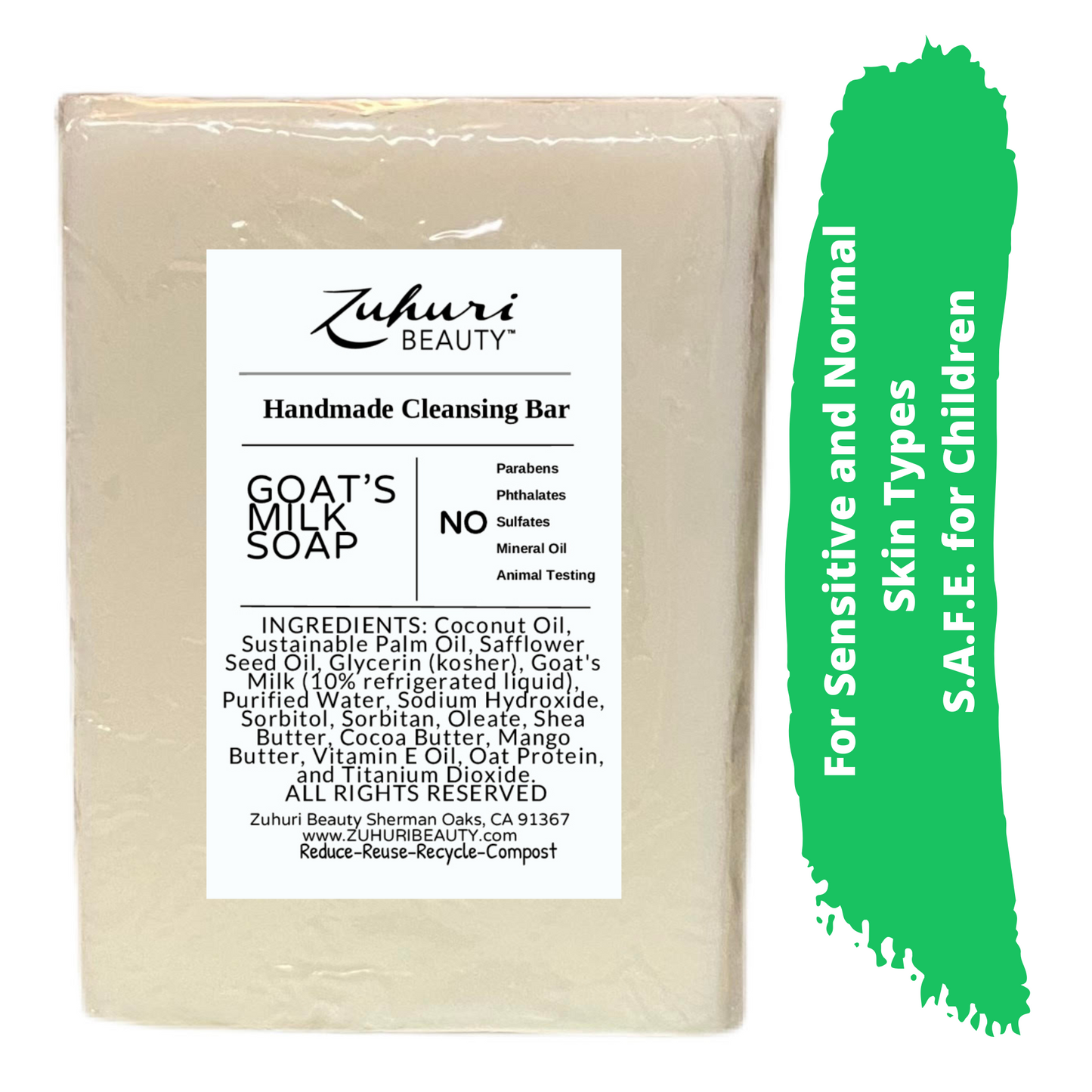 
                  
                    Zuhuri Beauty Goat's Milk Soap, Goat's Milk Soap, Goat Milk, Non-Toxic Soap
                  
                
