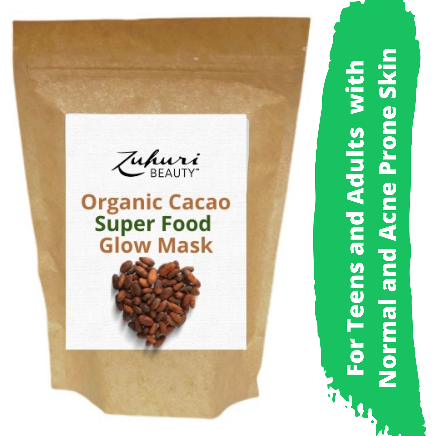 Cacao Face Mask, Super Food Face Mask, Glow Mask, AntiAging Skin Care, Teen Acne Mask, ZUhuri Beauty Mask
