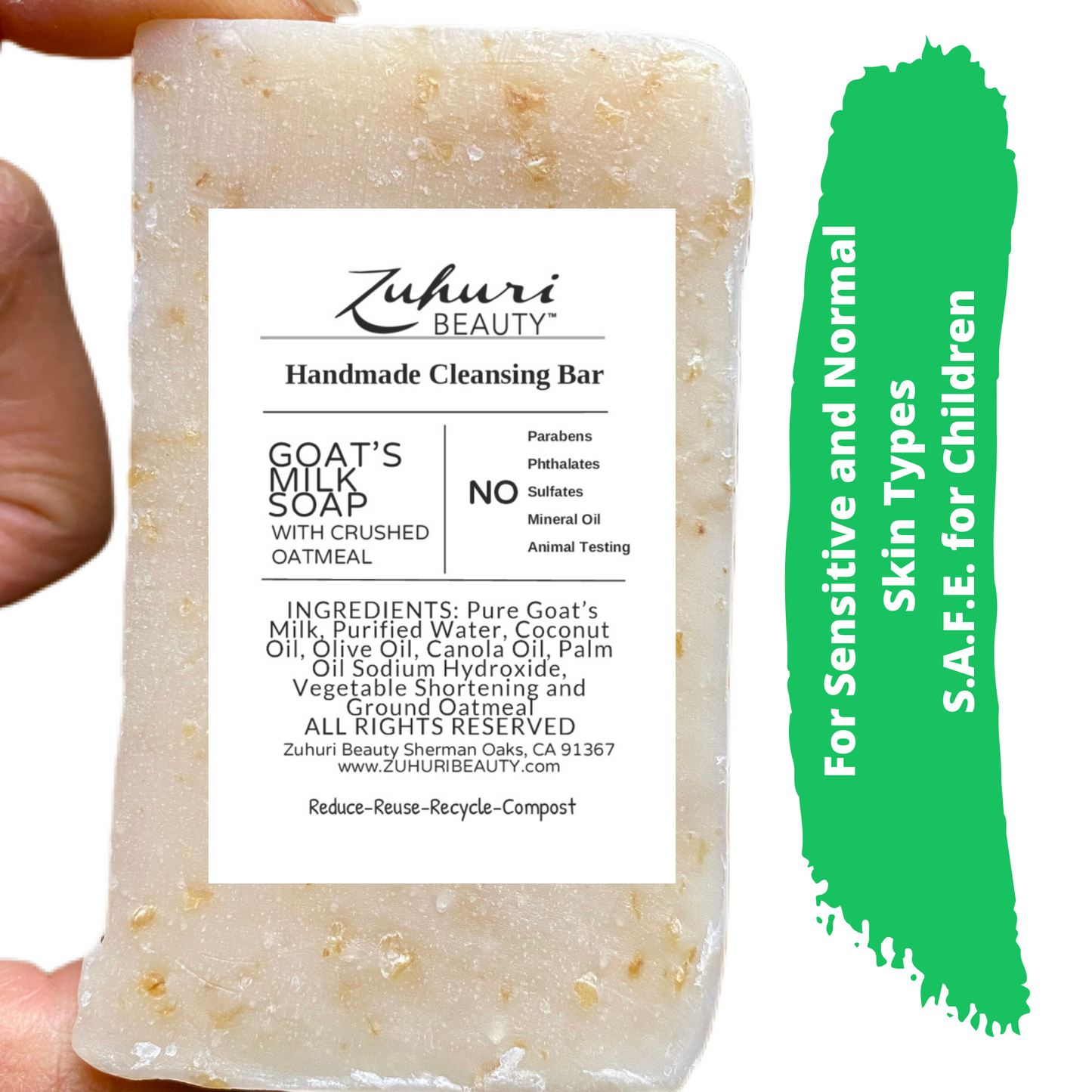 
                  
                    Zuhuri Beauty Oatmeal Soap, Zuhuri Beauty Crushed Oatmeal Soap, Vegan Soap bars, Sensitive Skin Soap
                  
                