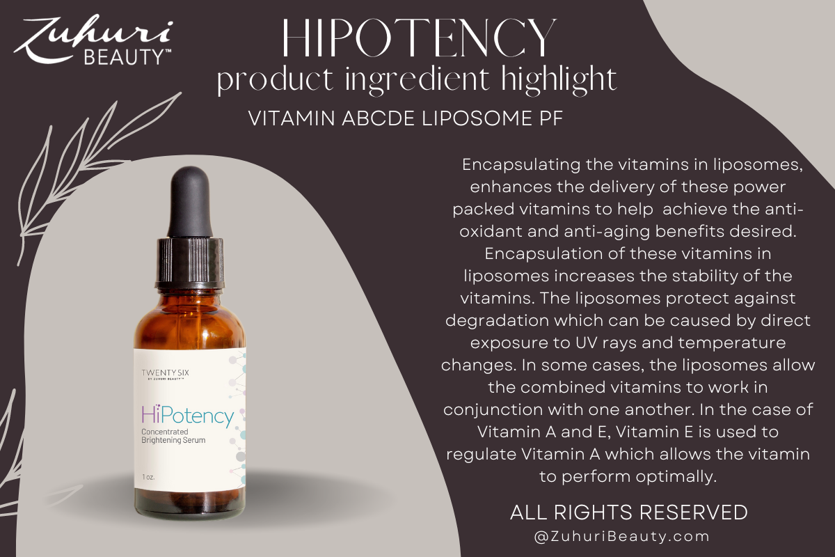 HiPotency Anti-Aging and Skin Repairing Brightening Serum with Vitamins A, B, C, D, and E