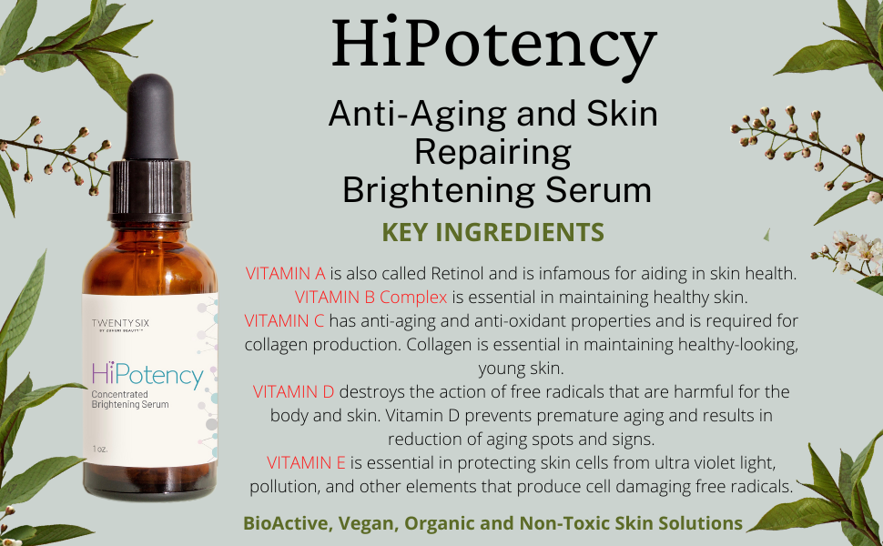 
                  
                    HiPotency Anti-Aging and Skin Repairing Brightening Serum with Vitamins A, B, C, D, and E
                  
                