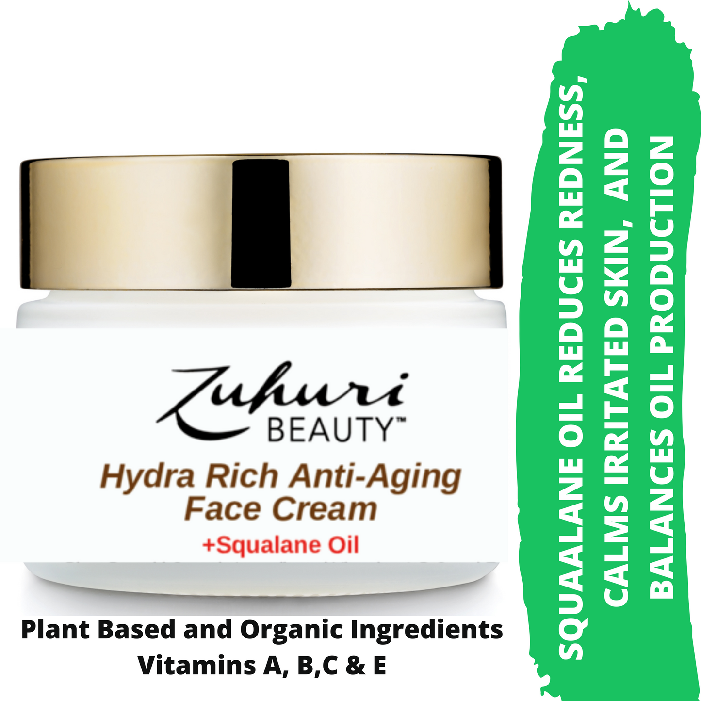 Zuhuri Beauty Hydra Rich Face Cream, Squalane Face Cream, AntiAging Face Cream