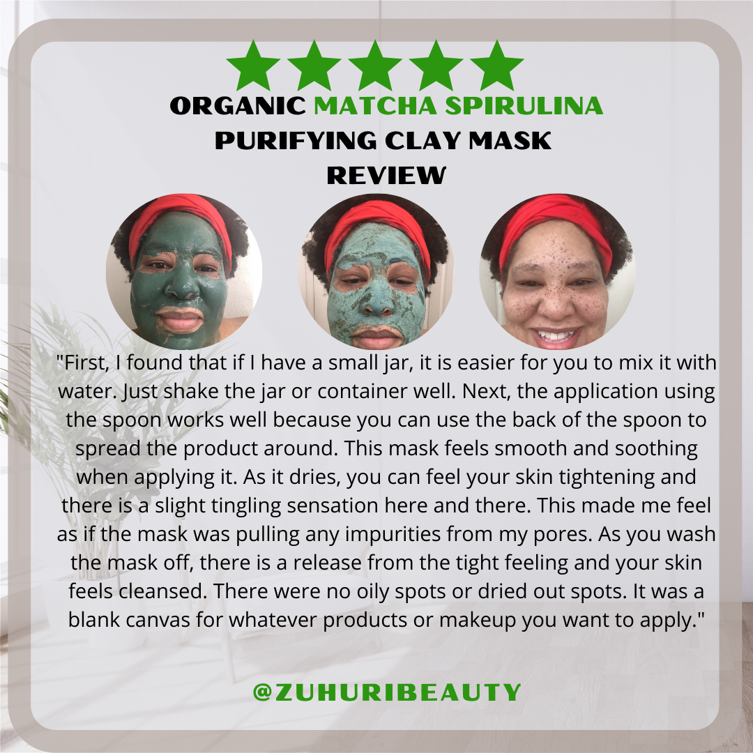Organic Matcha Spirulina Purifying Clay Mask (with or without Charcoal)