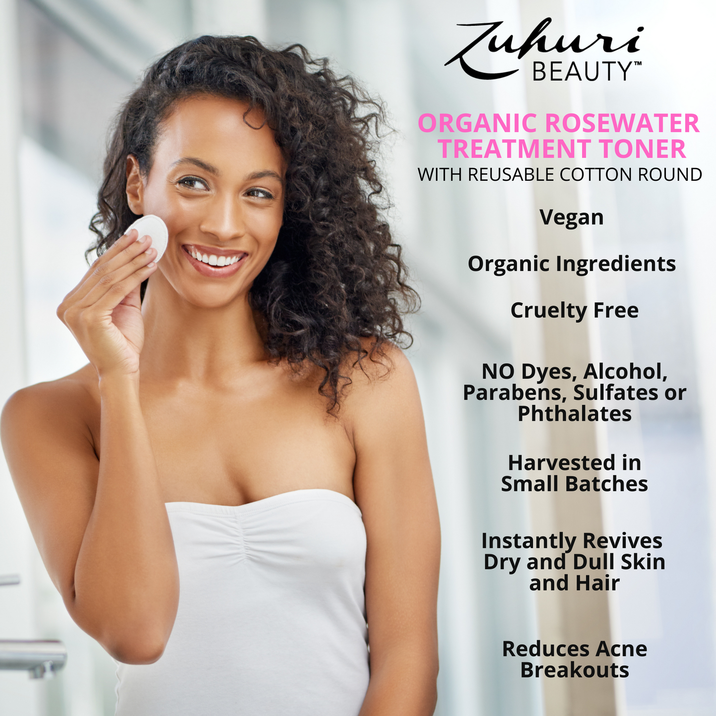 
                  
                    Organic Rosewater Treatment Toner with Reusable Cotton Round
                  
                