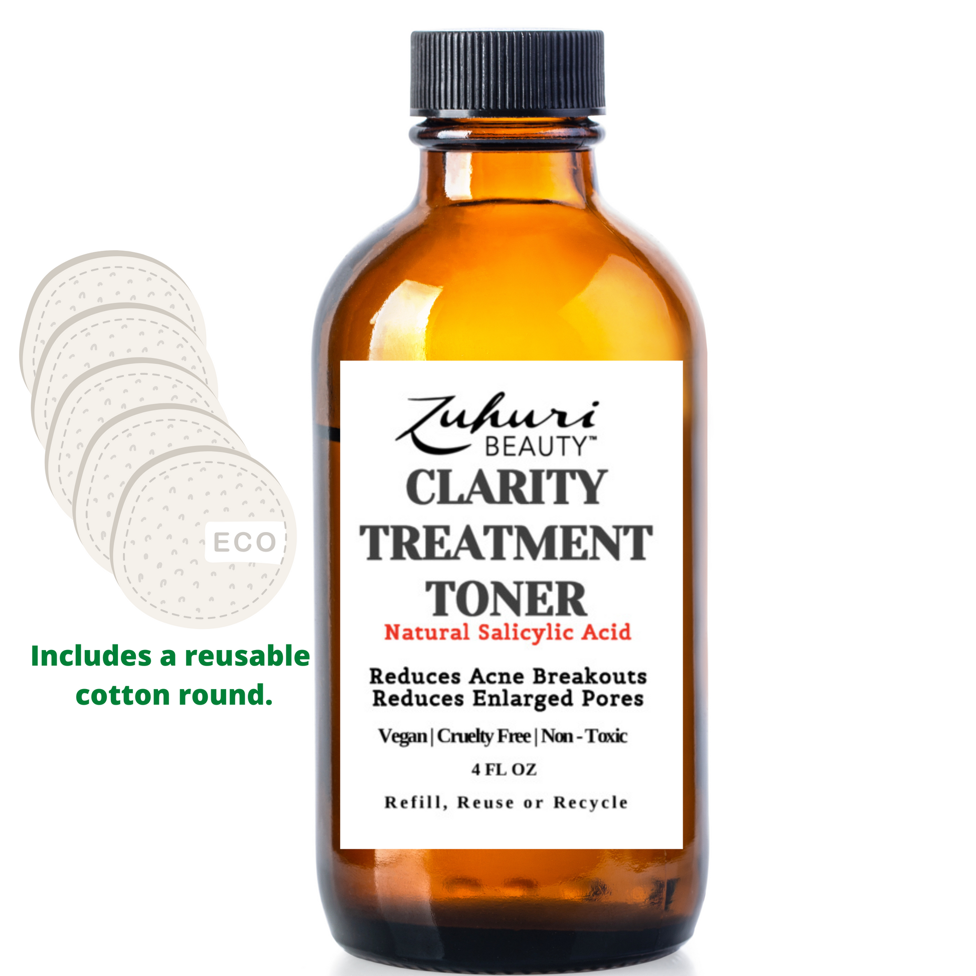 Clarity Treatment Toner, Reusable Cotton Round
