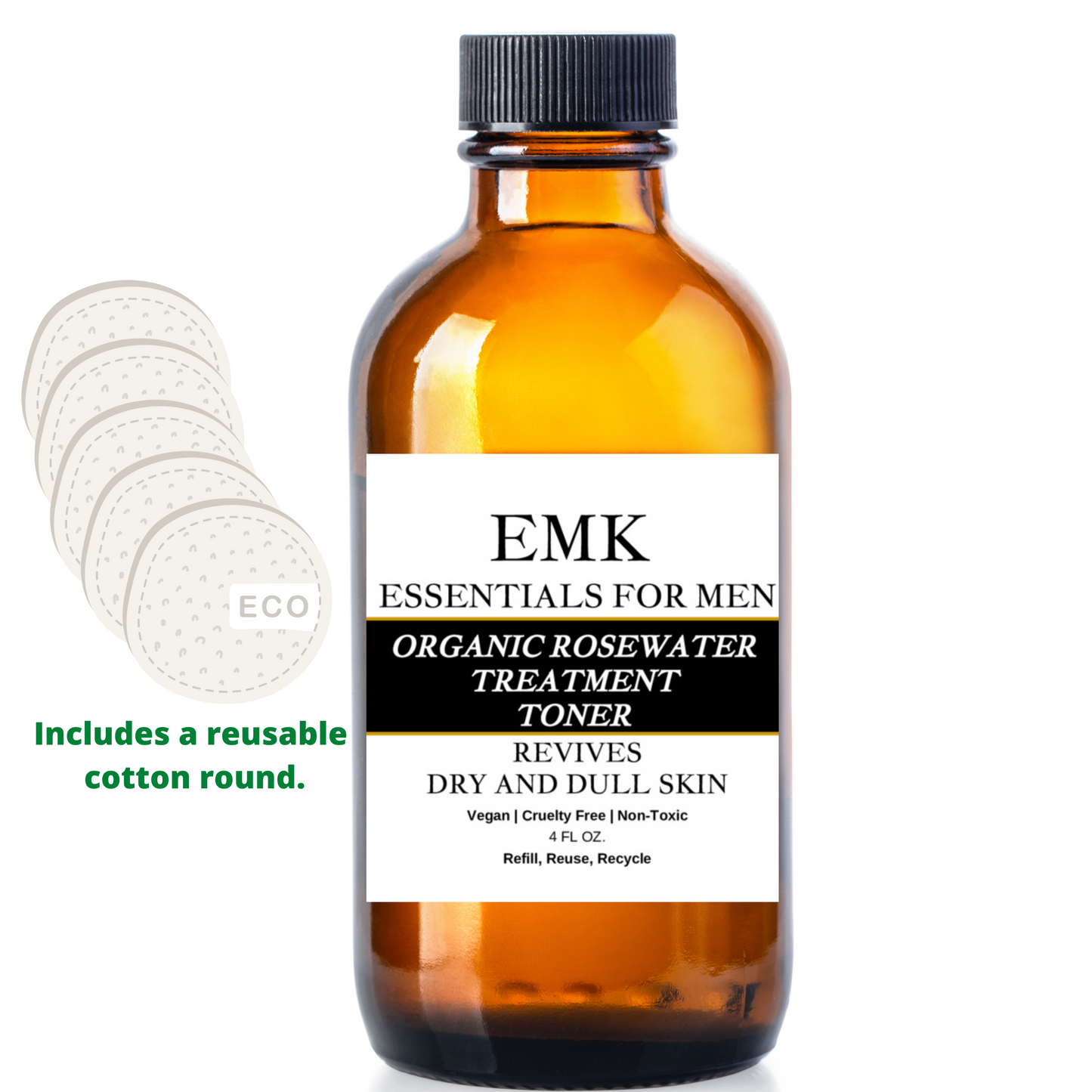 
                  
                    EMK Organic Rosewater Treatment Toner with Reusable Cotton Round
                  
                