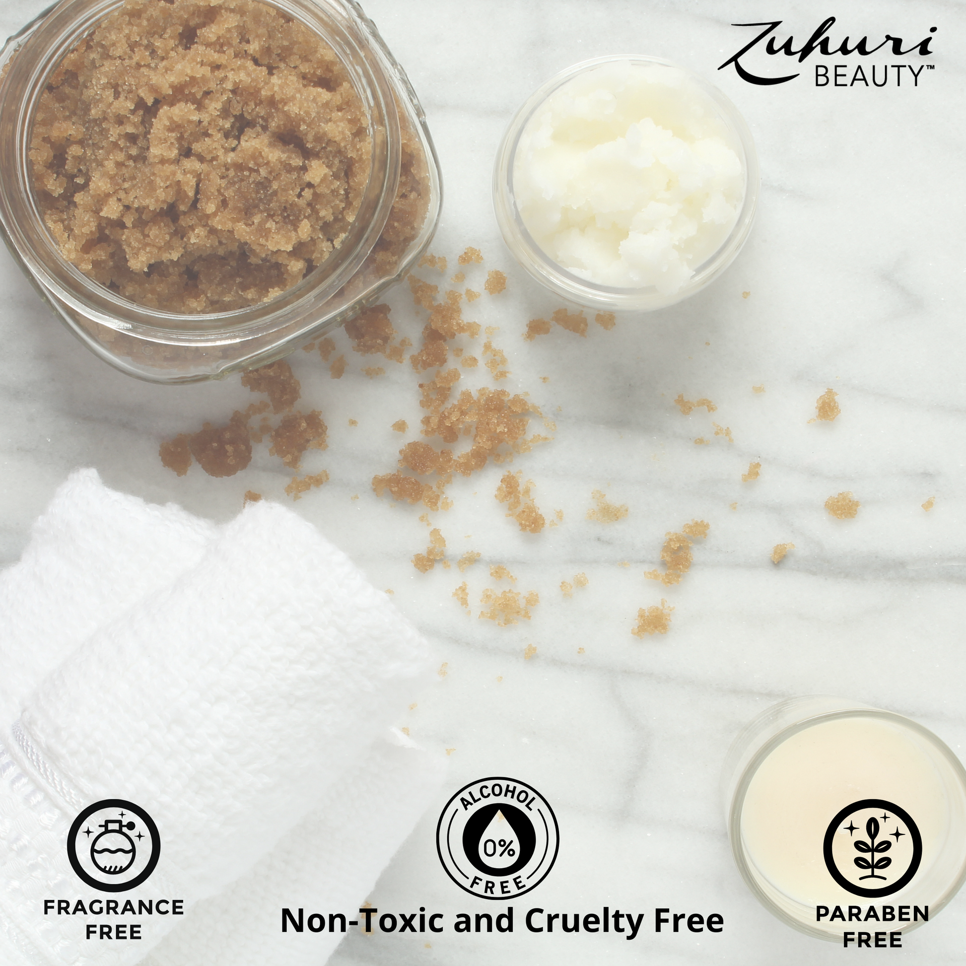 Organic Coconut Sugar and Turmeric Skin Brightening Exfoliating Polish (Unscented and Scented)  in Compostable Bag or Glass Jar