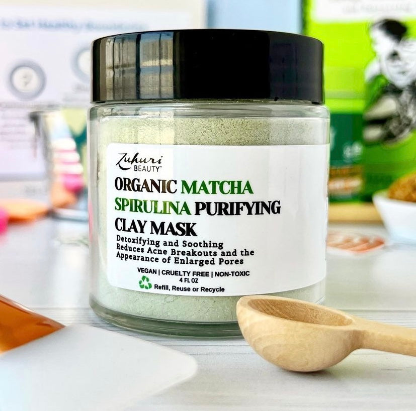 Organic Matcha Spirulina Purifying Clay Mask (with or without Charcoal)
