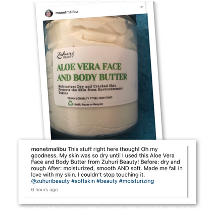 Aloe Vera Moisturizing Face and Body Butter Healing Balm (4, 8 and 16 ounces)