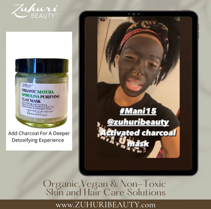 Organic Matcha Spirulina Purifying Clay Mask (with or without Charcoal)